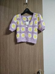 ザラ クロシェ クロップド カーディガン 新品