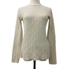 イエナ IENA カットソー プルオーバー クルーネック レース 長袖 ベージュ