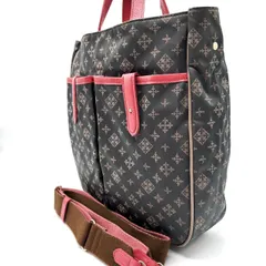 【良品】russet ラシット 2way ショルダー ハンドバッグ レディース ナイロン 総柄 書類 グレブラウン