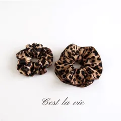 大きめ ヒョウ柄 シュシュ 新品 レオパード ボリューム ヘアゴム 大人可愛い アニマル柄 韓国風　大人女子　ボリューム