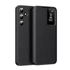 【新品】 【Galaxy A55専用】PUレザーケース スマートディスプレイ+カード収納 ワイヤレス充電対応 手帳型 人気 ソフト 軽量 薄型 TPUフレーム レンズ保護 耐衝撃 滑り防止 面白い おしゃれ スマホ 指紋防止 Beautycatcher - 0