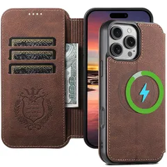 【新品】 JCGOOD iPhone 16 Pro ケース 手帳型 MagSafe対応 いphone16 Pro ケース マグセーフ ワイヤレス充電対応 カード収納 アイフォン16 プロ カバー 手帳 スタンド機能 財布型 カード入れ マグネット式 本革  1