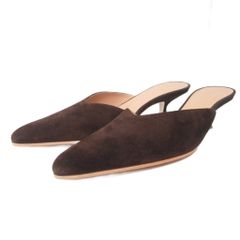 エルメス HERMES ケブラール Quebrar サンダル レザー ウッドソール 38