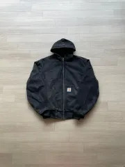 90年代 Carhartt カーハート JR105 ブラック アクティブ ジャケット OG フードジャケット j130
