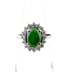 Pt900 翡翠3.08ct ダイヤ0.63ct リングNGL鑑別カード - メルカリ