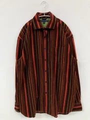 TOMMY HILFIGER トミーヒルフィガー シャツ/ブラウス L/G ブラウン コットン コーデュロイ ストライプ柄 ミドル丈 長袖 レギュラーカラー