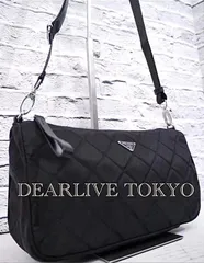 美品 ◆ PRADA プラダ キルティング テスート ナイロン クロスボディ ショルダー バッグ カメラ バッグ ポーチ ポシェット 黒◆ レアモデル