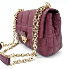 【極美品】MICHAEL KORS マイケルコース チェーン ショルダーバッグ ポシェット レザー 革 ワインレッド ゴールド金具 カメラバッグ 鞄 レディース