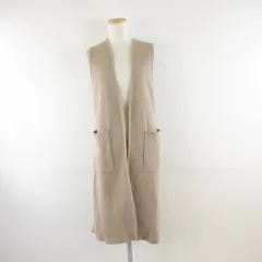 アズールバイマウジー AZUL by moussy ニットベスト ジレ ロング ベージュ F *A293