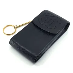 CHANEL シャネル／キーリング付 シガレットケース キーケース／キャビアスキン／ブラック