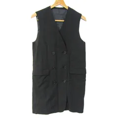 ルーニィ ベスト ジャケット アウター ロングジレ レディース 38サイズ ブラック LOUNIE 【中古】