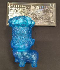 エビテンネコカー . もうこやま クリアグリーン ソフビ どしゃぶり猫