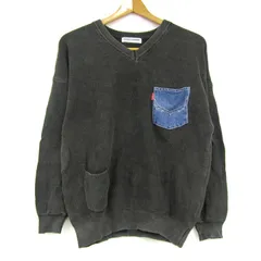 ロデオクラウンズ ニット トップス 長袖 Vネック セーター デニムポケット レディース FREEサイズ グレー Rodeo Crowns 【中古】