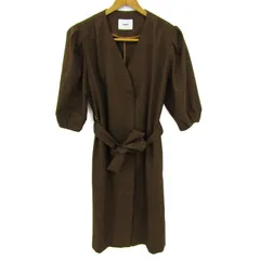 ムルーア パフスリーブコート ガウン ロングコート アウター チェック柄 レディース Fサイズ ブラウン MURUA 【中古】のサムネイル