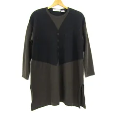 ソニアリキエル ニットワンピース トップス 長袖 チュニック バイカラー レディース 40サイズ 黒×茶 Sonia Rykiel 【中古】のサムネイル