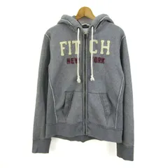 アバクロンビー&フィッチ パーカー トップス ジップアップ スウェット 裏起毛 メンズ ﾌﾘｰサイズ グレー Abercrombie & Fitch 【中古】