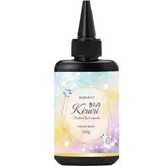 Evergarden 【シリコンモールド専門店が作ったレジン液】 レジン液 UV 100g きらりレジン 大容量 低粘度 透明感がずっと続く コーティングなしでも美しい仕上がり (UVレジン液 低粘度 (1本）) 0