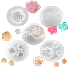 サムコス シリコンモールド UVレジン ソフトモールド セット かわいい きれい 粘土 樹脂 石膏 石鹸 キャンドル キャンドル アロマストーン 抜き型 手芸 ハンドメイド DIY 手作り 工芸品の装飾 アクセサリー パーツ オーナメント (B) 0