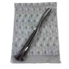 【美品】 和装セット 優品 帯締め帯揚げ2点セット 夏物 葡萄 縞 灰色 正絹 和装小物  【中古】