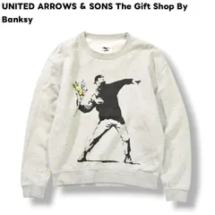 【セレクト＆アート】 ユナイテッドアローズ アンド サンズ UNITED ARROWS ＆ SONS The Gift Shop By Banksy バンクシー プリント スウェット トレーナー 裏パイル M グレー メンズ