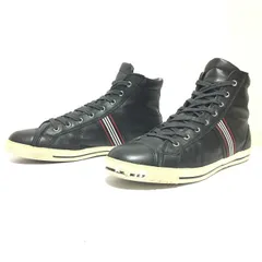 日本製◎【BURBERRY】バーバリー BLACK LABEL ハイカット スニーカー シューズ 1-071 レザー サイドライン きれいめ 大人カジュアル お出かけコーデ ブラック メンズ サイズアウトソール28cm/M42866fFのサムネイル