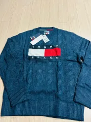 トミー ジーンズ ケーブル ニット ネイビー