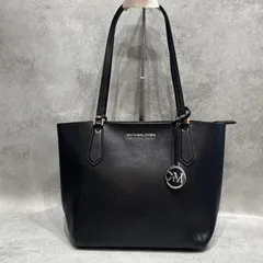 MICHAEL KORS マイケルコース トートバッグ レザー ブラック 黒 レディースバッグ 肩掛け 通勤バッグ 通学バッグ MKチャーム付き シボ革 ビジネスバッグ 大容量 定番 人気 ブランドバッグ レディーストート シンプル 上品 高級感