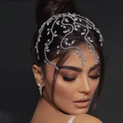 ヘッドドレス 髪飾り 卒業式 社交ダンス ベリーダンス 結婚式 シルバー　 b22