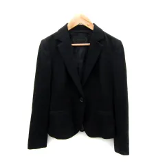 アンタイトル UNTITLED テーラードジャケット ミドル丈 シングルボタン 総裏地 薄手 0 紺 ネイビー /SY25