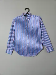 ポロラルフローレン キッズ ストライプ シャツ S(8/10)
