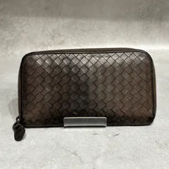 BOTTEGA VENETA ボッテガヴェネタ イントレチャート ラウンドファスナー長財布 レザー ブラウン 茶色 メンズ レディース ユニセックス 本革 編み込み ジップウォレット ロングウォレット 人気 定番 イタリア製
