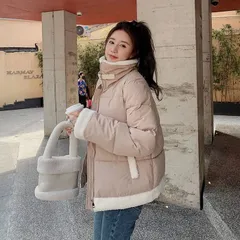 送料無料 中綿ジャケット レディース 長袖 中綿コート ボア襟 立ち襟 中綿 ショート丈 ダウン綿ジャケット 切り替えコート コート アウター 冬物 暖かい 秋冬 着痩せ 防寒着 通勤 お出掛け