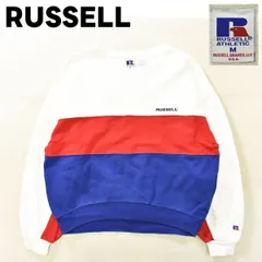 古着 ラッセル アスレティック トリコロール カラー スウェット トレーナー M