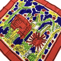 CELINE(セリーヌ) スカーフ - レッド×ブルー×マルチ