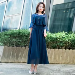 送料無料 フォーマル ママワンピース パーティードレス パーティドレス 結婚式 ワンピース 披露宴 卒業式 入学式 発表会 二次会 春夏秋冬 レディース ロング丈 袖レース 春 夏 秋 冬