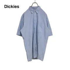 【人気】Dickies ディッキーズ　ボタンダウンワークシャツ　半袖　水色　L相当