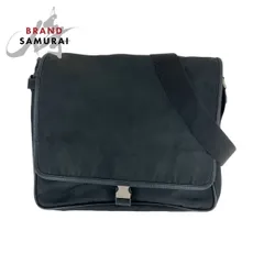 PRADA プラダ テスート 三角ロゴプレート ブラック 黒 シルバー金具 V166 ショルダーバッグ メッセンジャーバッグ レディース 506643【中古】