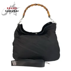 美品 GUCCI グッチ バンブー ブラック 黒 シルバー金具 ナイロン 001 1577 ショルダーバッグ レディース 506812【中古】