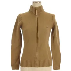 バーバリーブルーレーベル BURBERRY BLUE LABEL ニット ジャケット ジップアップ ブラウン M