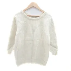 スピック&スパン Spick&Span ニット セーター ラウンドネック 七分袖 無地 オフホワイト /HO38