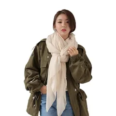 [優億] マフラー スカーフ 大判 ストール レディース ガーゼ 綿麻 柔らかい肌触り ショール 薄手 軽量 ふんわり 無地 おしゃれ 海辺 旅行 冷房対策 プレゼント 贈り物 記念日 (01タイプ ベージュ)