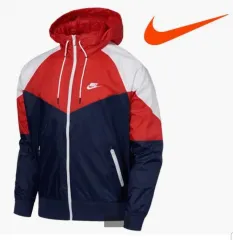 ナイキ レッド/ネイビー ウィンドブレーカー フード ジャケット