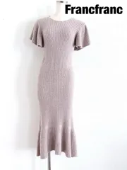 Francfranc　フランフラン　ワンピース　F（フリー）　ピンクベージュ　半袖　綺麗め　上品　おしゃれ　お出掛け　送料込み　6462912