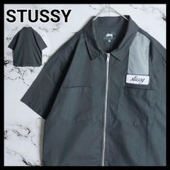 STUSSY◎半袖 ワッペン ワークシャツ OLD ロゴ D578 - メルカリ