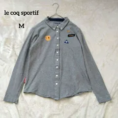 le coq sportif　ルコックスポルティフ　コットン　ボタンダウン ポロシャツ　レディース　グレー　M
