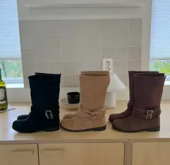 スウェード バックル ロングブーツ ベージュ 230