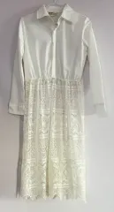 白レース レイヤードシャツ