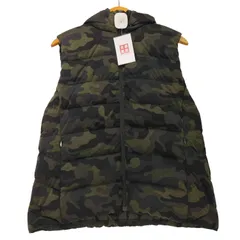 ユニクロ UNIQLO 00s Y2K フードダウンベスト カモ柄 迷彩 3XL  レディース  3XL