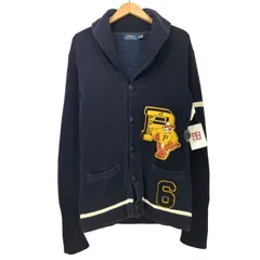 ポロラルフローレン POLO RALPH LAUREN タイガーパッチ ショールカラー コットンニット レタード カーディガン メンズ import：XS 