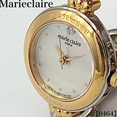 稼働品 Working item マリクレール marie claire 腕時計 レディース Ladies クォーツ Quartz シェル文字盤 1Pダイヤ ゴールド シルバー コンビカラー ラウンドフェイス 3針 ウォッチ ブランド　0464のサムネイル